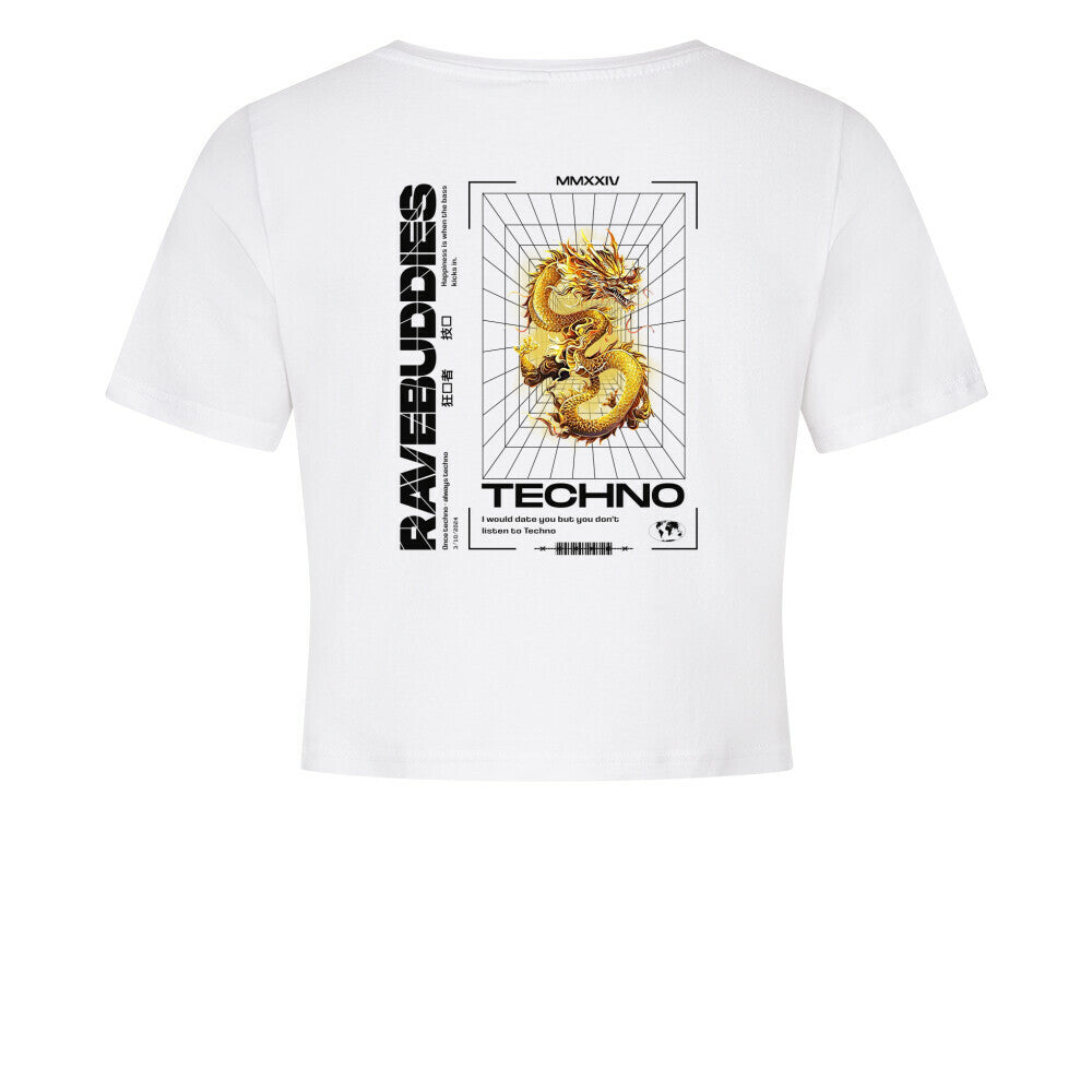 Techno Dragon Cropped Tee - ravebuddies