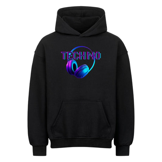 Techno Beats Oversized Hoodie - ravebuddies