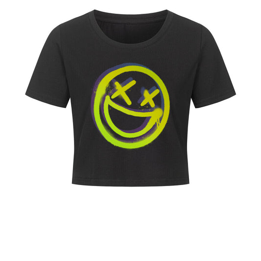 Smiley Cropped Tee - ravebuddies