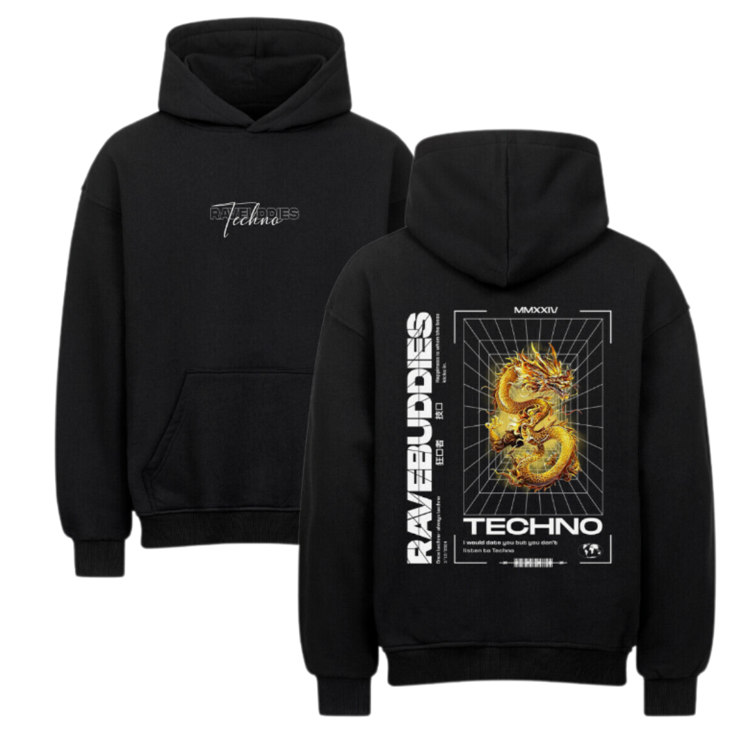 TECHNO DRAGON Oversized Hoodie - ravebuddies