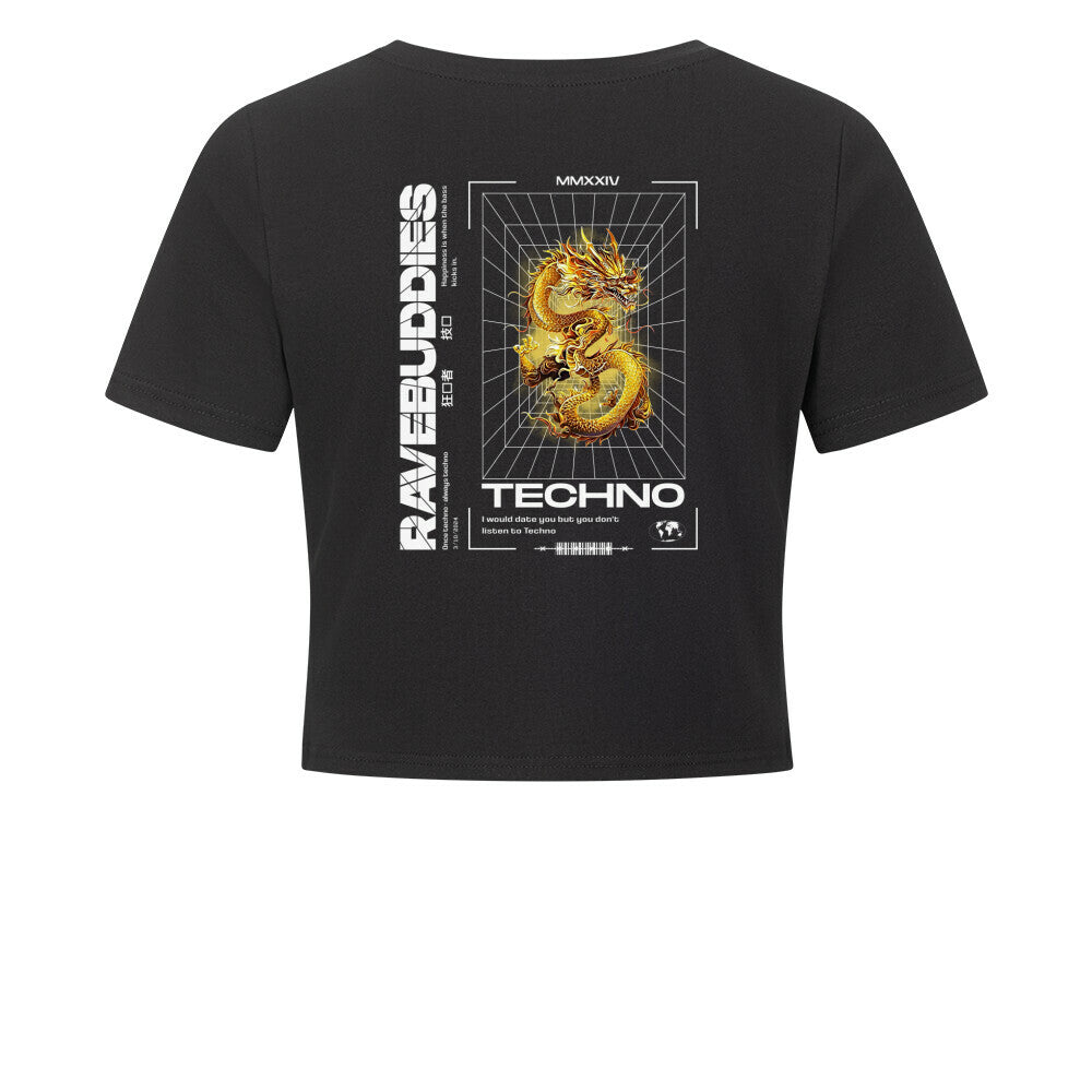 Techno Dragon Cropped Tee - ravebuddies
