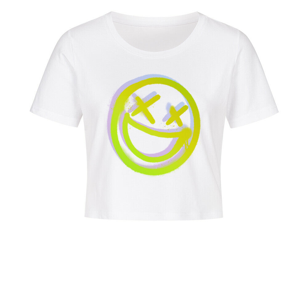 Smiley Cropped Tee - ravebuddies