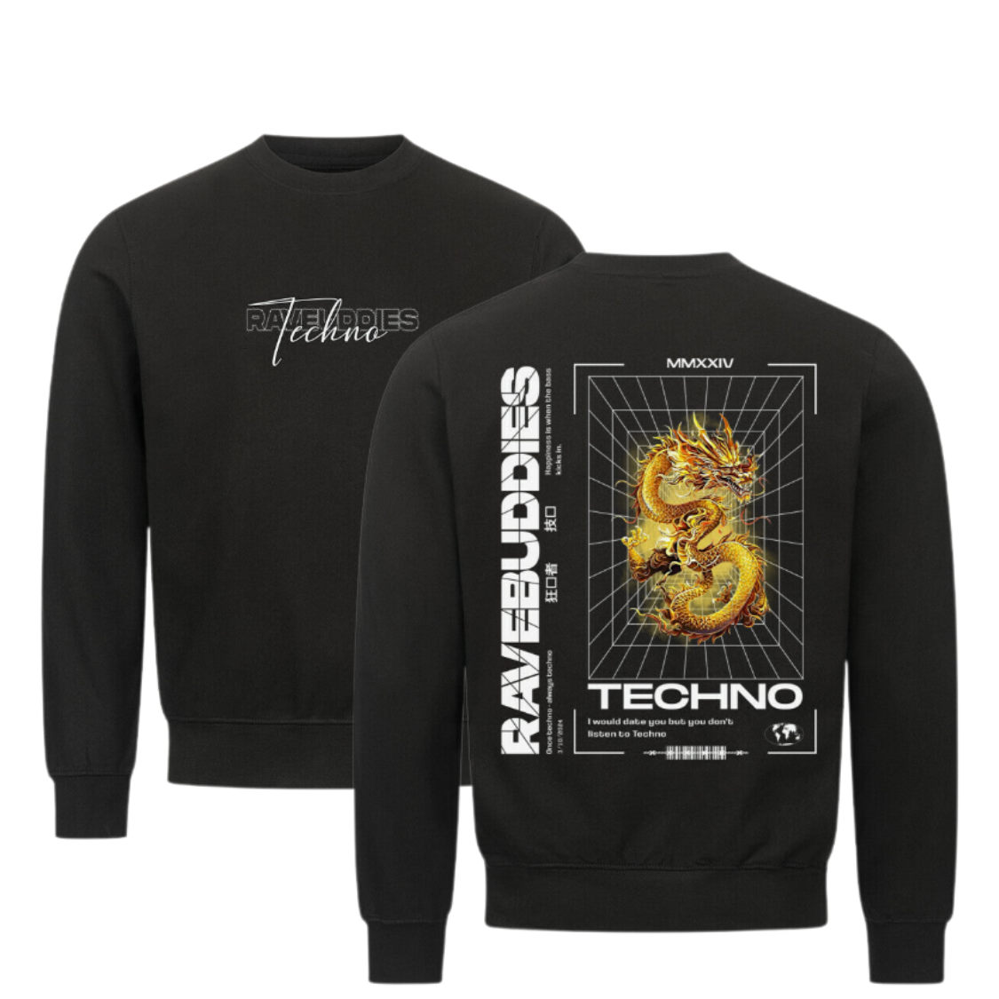 Techno Dragon Premium Sweatshirt - ravebuddies