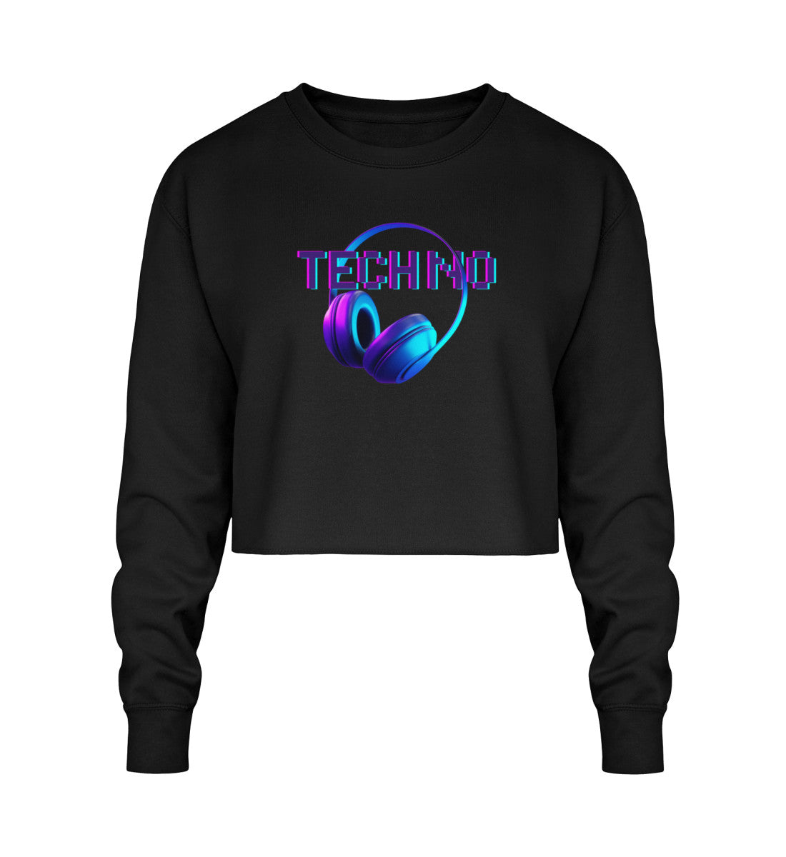 Techno Beats - Crop Sweatshirt - ravebuddies